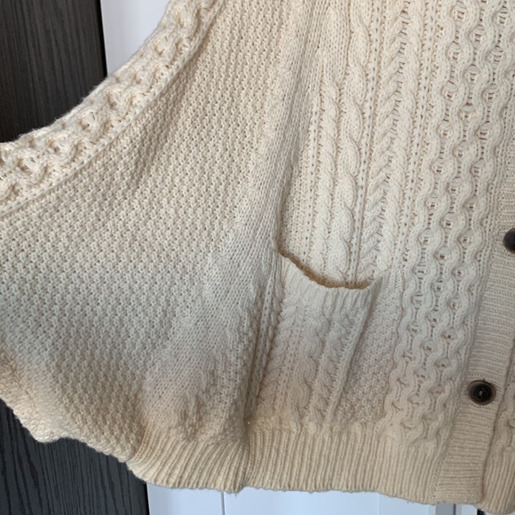 Anthropologie Cream Poncho Sweater - Picture 2 of 6